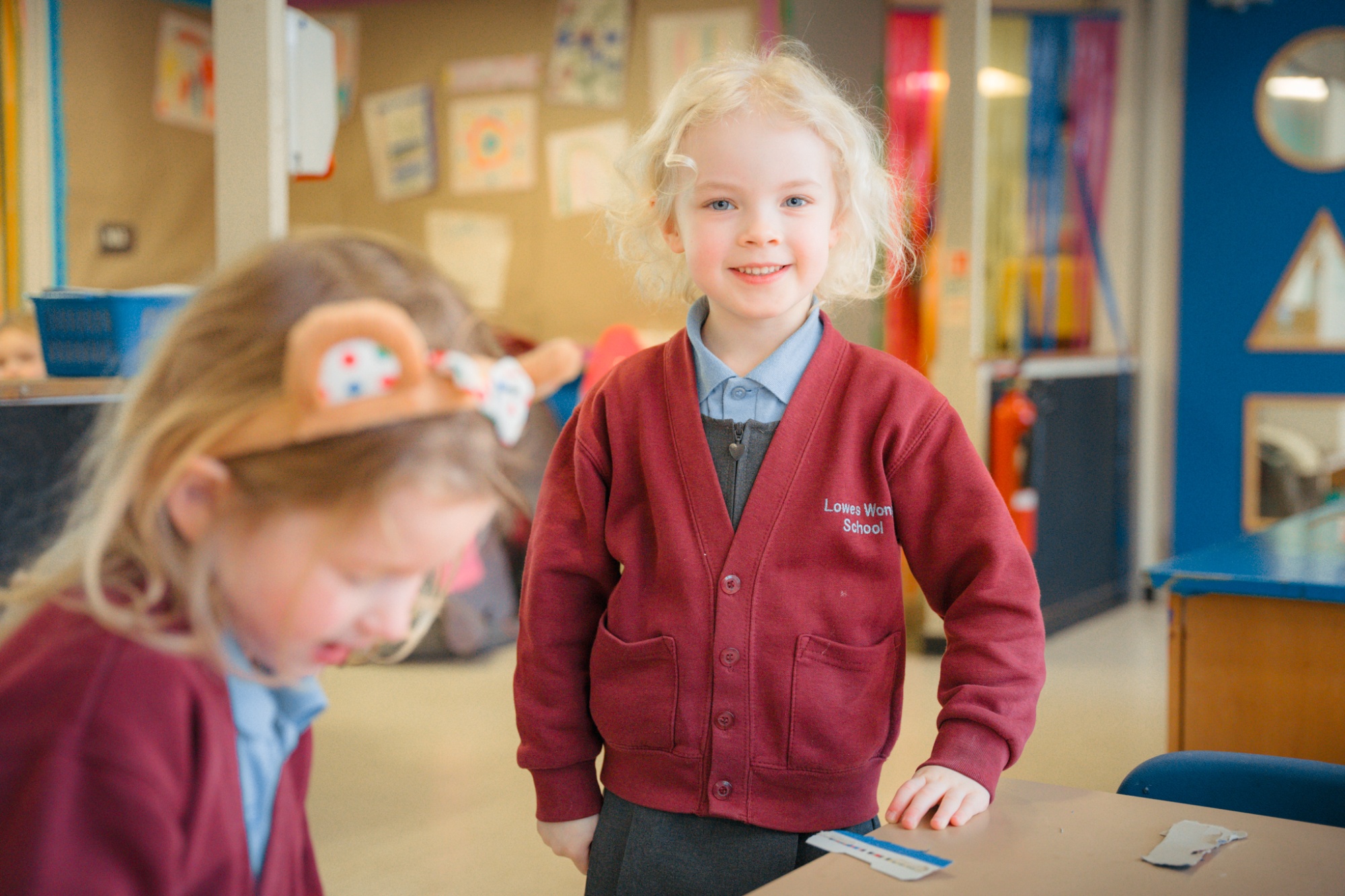 child smiling to camera